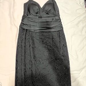 Jessica Simpson Black Ruched Wrap Cocktail Dress